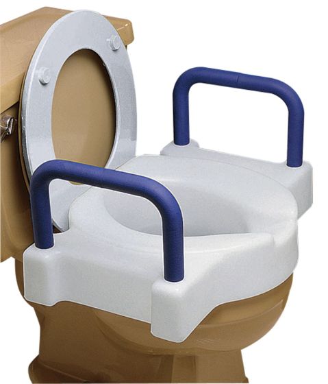 Extra Wide Tall-Ette Raised Toilet Seat - Toilet Seat Riser with Foam Armrests