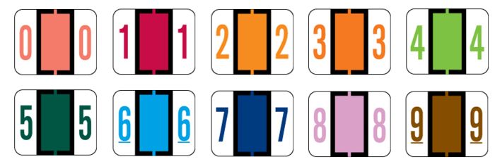 Laminated Numeric Labels, Tab/Smead Bccrn Match