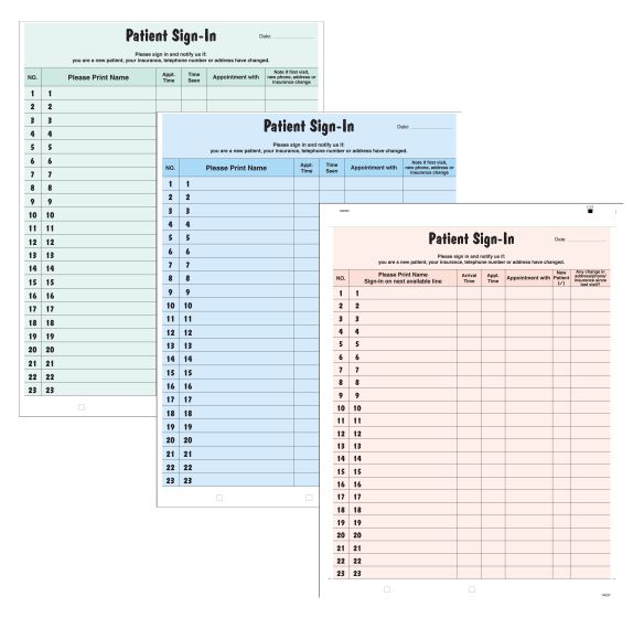 Patient Sign-In Sheet, 250/Package
