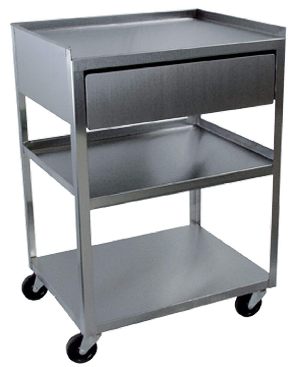 StainlessSteelRollingCart-3ShelfWithDrawer