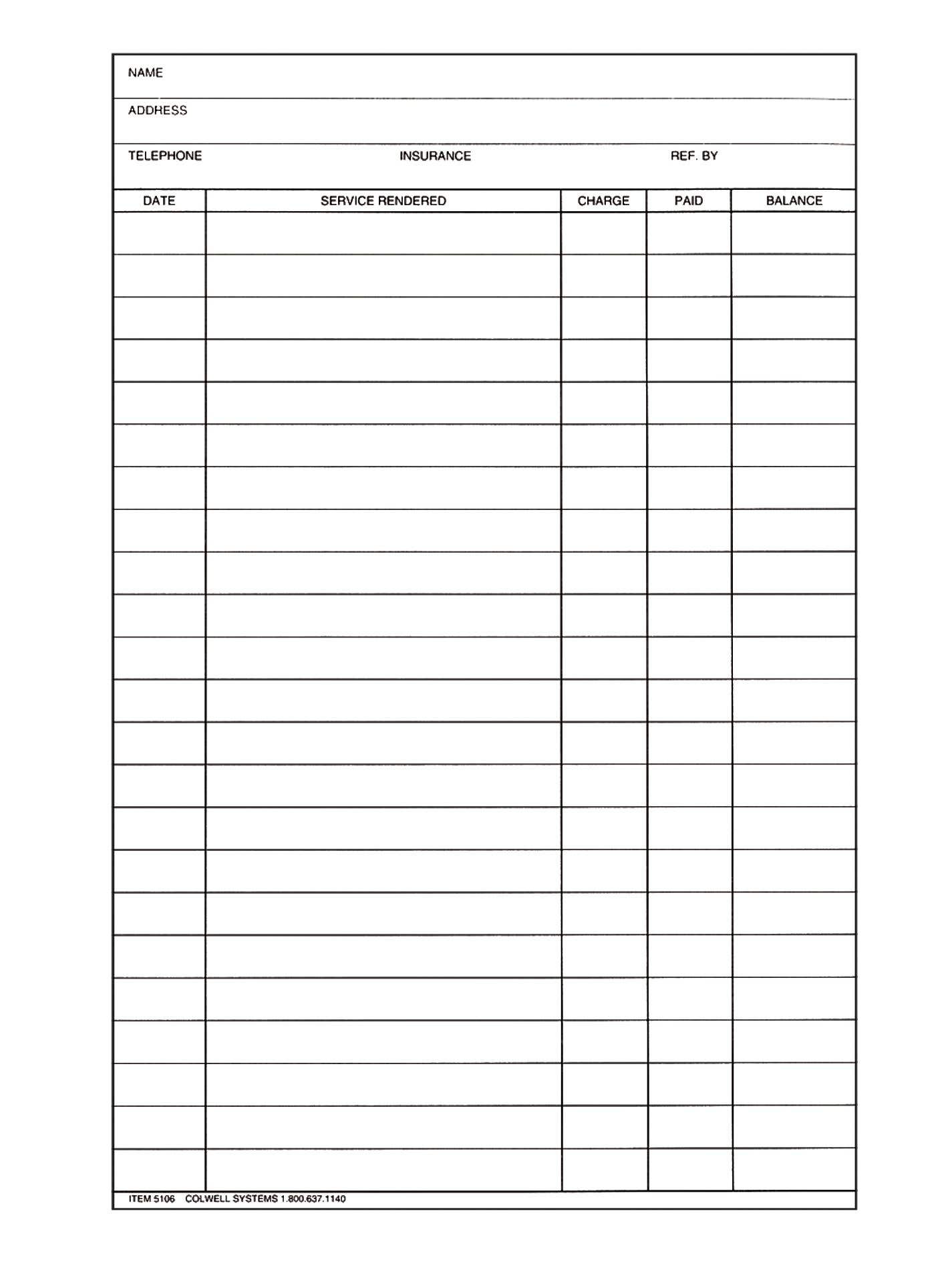 StockPeglogLedgerCardBlank,100/Pkg