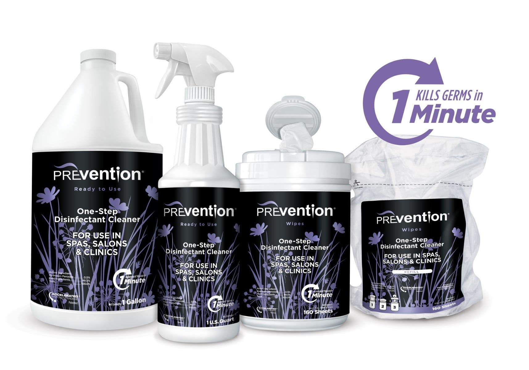 Prevention™ One-Step Disinfectant Cleaner, 6 PACK Refill Wipes