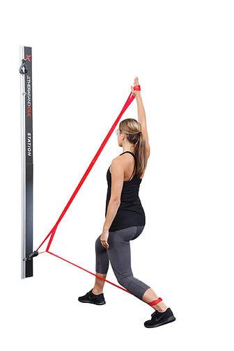 Theraband® CLX™ Wall Station get 3 Theraband® CLX™ 25-yard Bulk Rolls and Biofreeze® Professional Gravity Pack Sample Dispenser