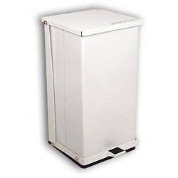 Detecto White Epoxy Steel Step-On Can