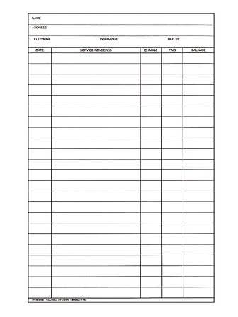Stock Peglog Ledger Card Blank, 100/Pkg