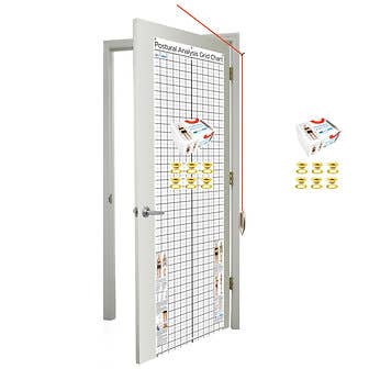 Kent Health Posture Analysis Grid Chart – Space Saver with Grommets and Plumb Bob Kit 