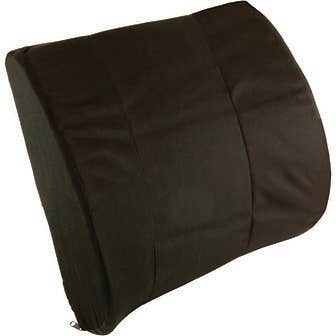 Back Support & Lumbar Support Cushion with Strap - 13" x 14", Black