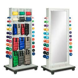 Combo Mirror/Cuff, Band & Dumbbell Rac