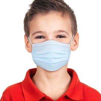 Kids Face Mask Disposable 3ply with Ear Loop Blue – Box of 50