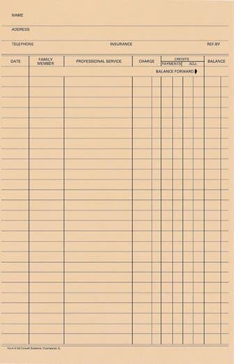 Stock Accu-Log Ledger Card Blank, 100/Pkg