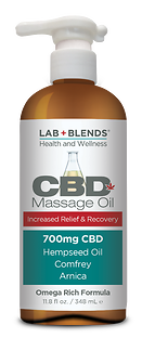 Lab+Blends™ 700mg CBD Massage Oil for Increased Relief & Recovery - THC Free 11.8 oz