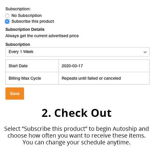 Autoship Step 2