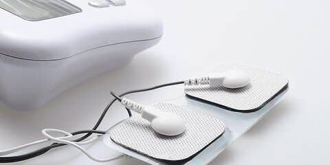 Close-up of TENS unit pads